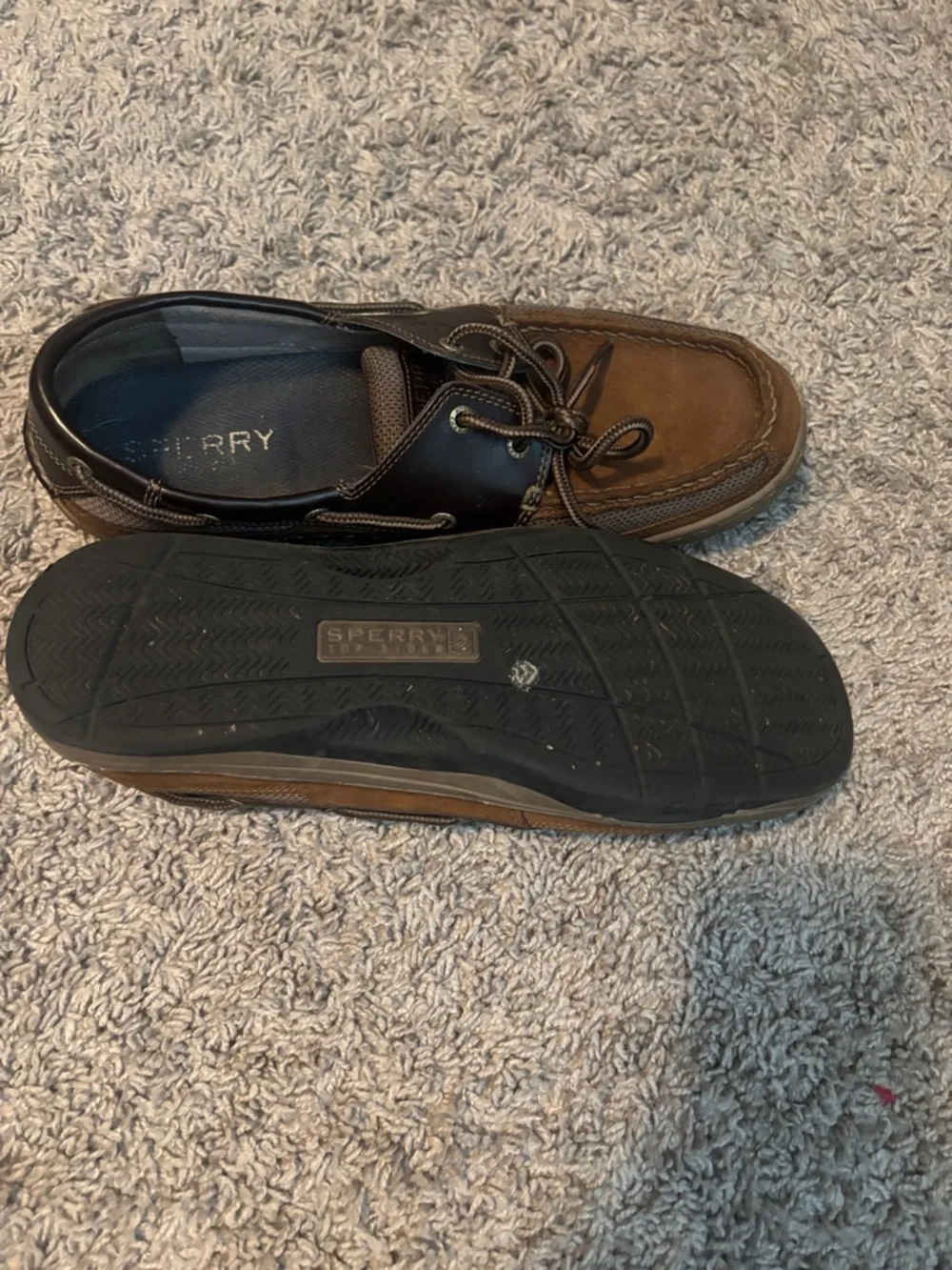 Sperry Brown and Dark Brown Leather Boat Shoes